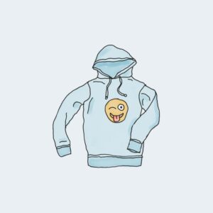 A hoodie with a emoji